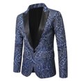 thumbnail image 3 of Men's Fashionable Casual Solid Color One-Button Suit Jacket - Long Sleeve Lapel Blazer for Wedding, Party, Holiday & Formal Events - Hot Fabric, Hand Wash, 3 of 4