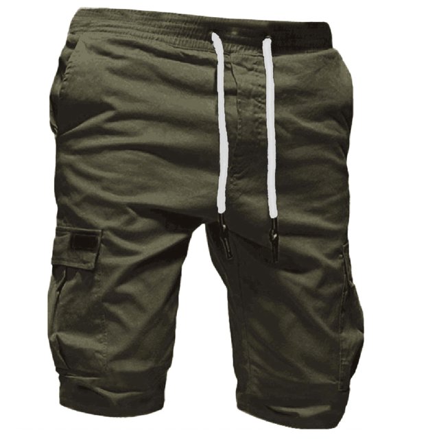 HWRETIE Men Sweatpants Solid Color Sport Shorts Loose Fit Drawstring Pants Casual Athletic Wear
