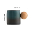 thumbnail image 3 of EGNMCR Rough Pottery Mini Cute Small Tea Cup Wooden Handle Coffee Cup Exquisite Classical Fresh Small Cups Ceramic Coffee Cup, 3 of 6