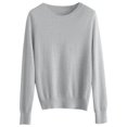 thumbnail image 3 of SHIXIAOO Women's Round Neck Pullover Sweater Solid Color Long Sleeves Raglan Sweater Dress Quarter Zip Sweater Pullover, 3 of 3
