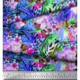 thumbnail image 3 of Soimoi Rayon Fabric Animal Skin & Tropical Flower Printed Fabric 1 Yard 42 Inch Wide, 3 of 3