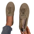 thumbnail image 1 of Chaussures Richelieu en Suède à Franges pour Femmes, Printemps Automne, Ballerines à Enfiler, Mocassins Penny, Chaussures de Marche, 1 of 8