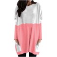 thumbnail image 1 of Diufon Fall Tunics for Women Trendy Color Block Blouses Round Neck Long Sleeve Tops with Pockets, 1 of 4
