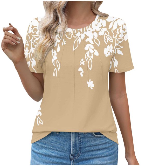 Birdeem Womens Round Neck Fashionable Casual Short Sleeved Spring/Summer Top