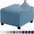 thumbnail image 1 of Chok 3 Sizes Square Jacquard Durable Customized Stretch Footrest Ottoman Cover Folding Storage Stool Furniture Protector Slipcover (Dark Grey L), 1 of 7
