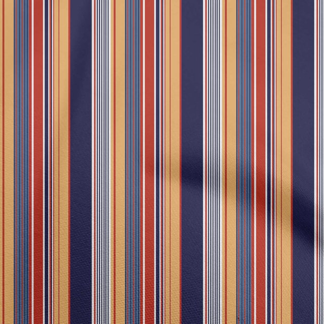 oneOone Georgette Viscose Navy Blue Fabric Stripes Sewing Craft Projects Fabric Prints By Yard 42 Inch Wide-KB