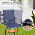 thumbnail image 3 of YUSAZENS Tabourets de Bar Pivotants d'Extérieur en 2 Pcs - Chaises de Terrasse Hauteur avec Rotation à 360°, Cadre Résistant à la Rouille, Idéal pour Jardin et Terrasse Bleu, 3 of 6