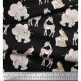 thumbnail image 2 of Soimoi Rayon Fabric Deer,Elephant & Rabbit Kids Print Fabric by the Yard 42 Inch Wide, 2 of 2