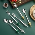 thumbnail image 4 of Small Christmas Tree Christmas Cutlery Set Stainless Steel Spoon fork Coffee Fruit Accent Gift Outdoor Christmas Tree, 4 of 8