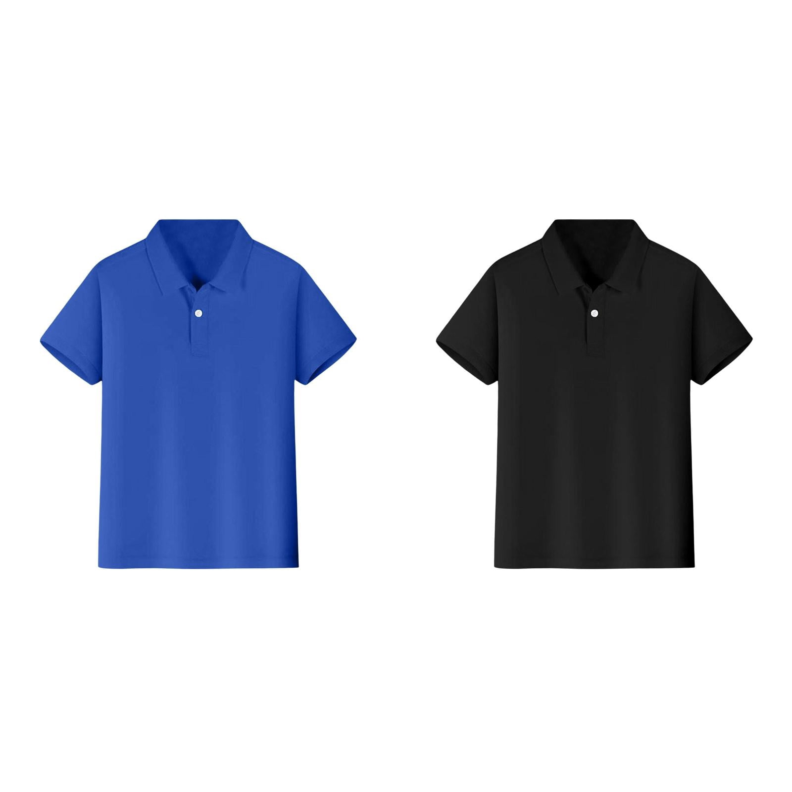 2 Pack(Black 1PCS & Blue 1PCS) Multipack Tops Size 6 Short Top Tops for Sleeve Shirt Button Closure Small Shirt Comfortable & Soft Fabric