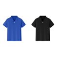 thumbnail image 1 of 2 Pack(Black 1PCS & Blue 1PCS) Multipack Shirt for Boys Short Sleeve Shirt Button Closure Comfortable & Soft Fabric, 1 of 6