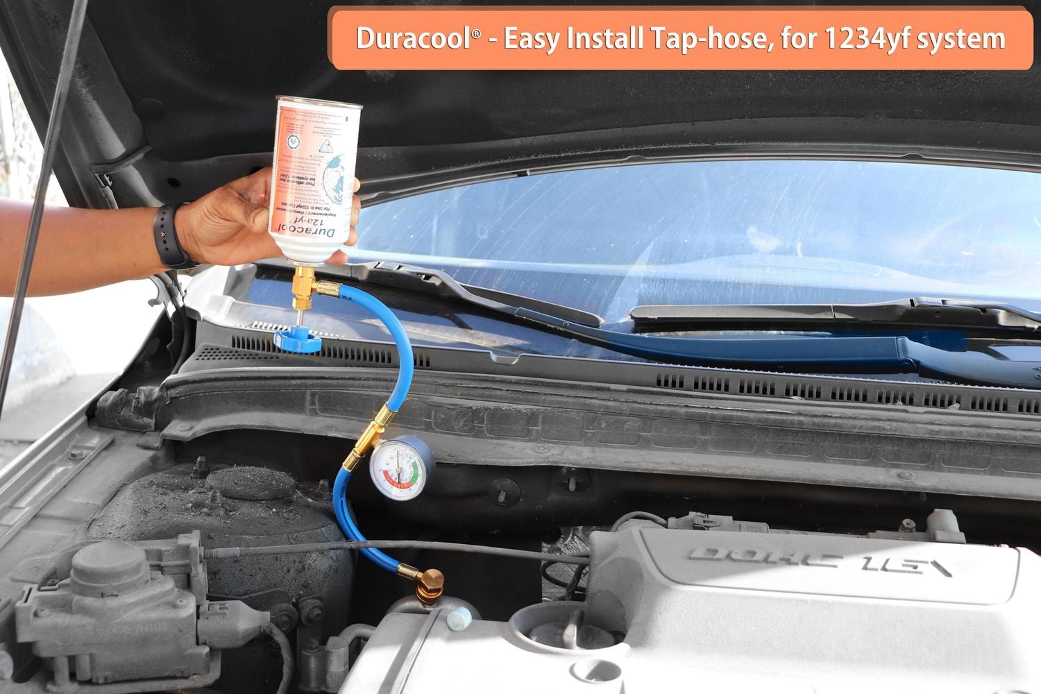Duracool® 12a-yf Mobile A/C Replacement Refrigerant 8 OZ. Can for 1234yf Systems. (12a-yf hose # YF3015) required installation)
