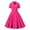 Hot Pink, variant on LOVZFMLL Ladies' Summer Casual Short Sleeved Lapel Button Solid Color Dress Light Blue S