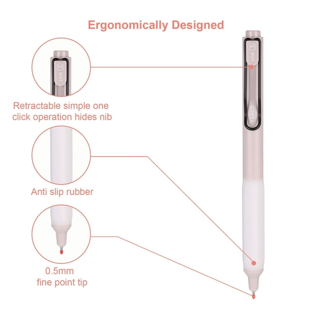 bedienty 6 Pcs/ensemble Stylo à Encre Gel Rétractable à Séchage Rapide Expérience d'Écriture Fluide et Fiable Format de Poche Multicolore 1 Ensemble
