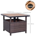 thumbnail image 3 of Outsunny Table d'Appoint en Rotin Osier avec Trou pour Parasol Marron, 3 of 10