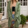 thumbnail image 2 of KIHOUT Womens Long Cardigans Long Sleeve Oversized Cable Knitted Open Front Chunky Hooded Outerwear Sweater Coat, 2 of 5