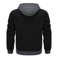thumbnail image 3 of Pisexur Mens Winter Jacket Man Color Match Drawstring Zipper Pockets Hooded Coat Mens Winter Coat Windbreaker Jacket Warming Jacket, 3 of 3