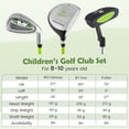 thumbnail image 3 of Ensemble Ultime de Clubs de Golf Junior pour Enfants Comprend 165CC Bois d'Allée #3 et Vert Fer #7, 3 of 10