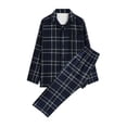 thumbnail image 2 of LSLJS Ensembles de Pyjama pour Hommes Décontractés à Carreaux Vêtements d'Intérieur Hauts à Manches Longues Pantalons Col Rabattu Pyjamas de Nuit Ensembles Cadeaux pour Hommes, 2 of 4
