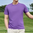 thumbnail image 1 of Styesk T Shirts for Man Solid-Color Casual Elastic Sports Short Sleeved Round-Neck Blouses, 1 of 5
