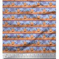 thumbnail image 1 of Soimoi Polyester Crepe Fabric Spider Web & Pumpkin Halloween Print Sewing Fabric Yard 52 Inch Wide, 1 of 3