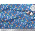 thumbnail image 2 of Soimoi Polyester Crepe Fabric Balloon & Cute Animals Kids Decor Fabric Printed Yard 42 Inch Wide, 2 of 3