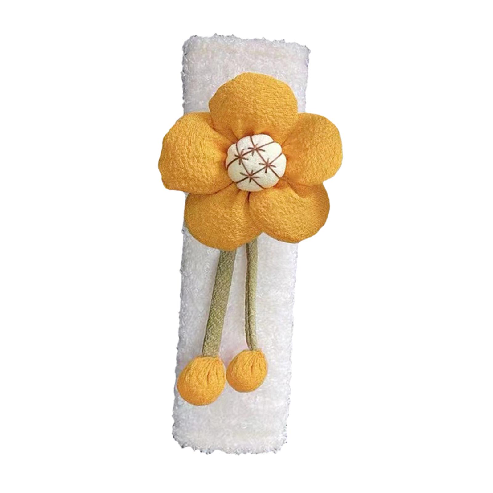 Seat Belt Cover Soft Seat Belt Protective Cover for Automotive Vehicles Orange Flower