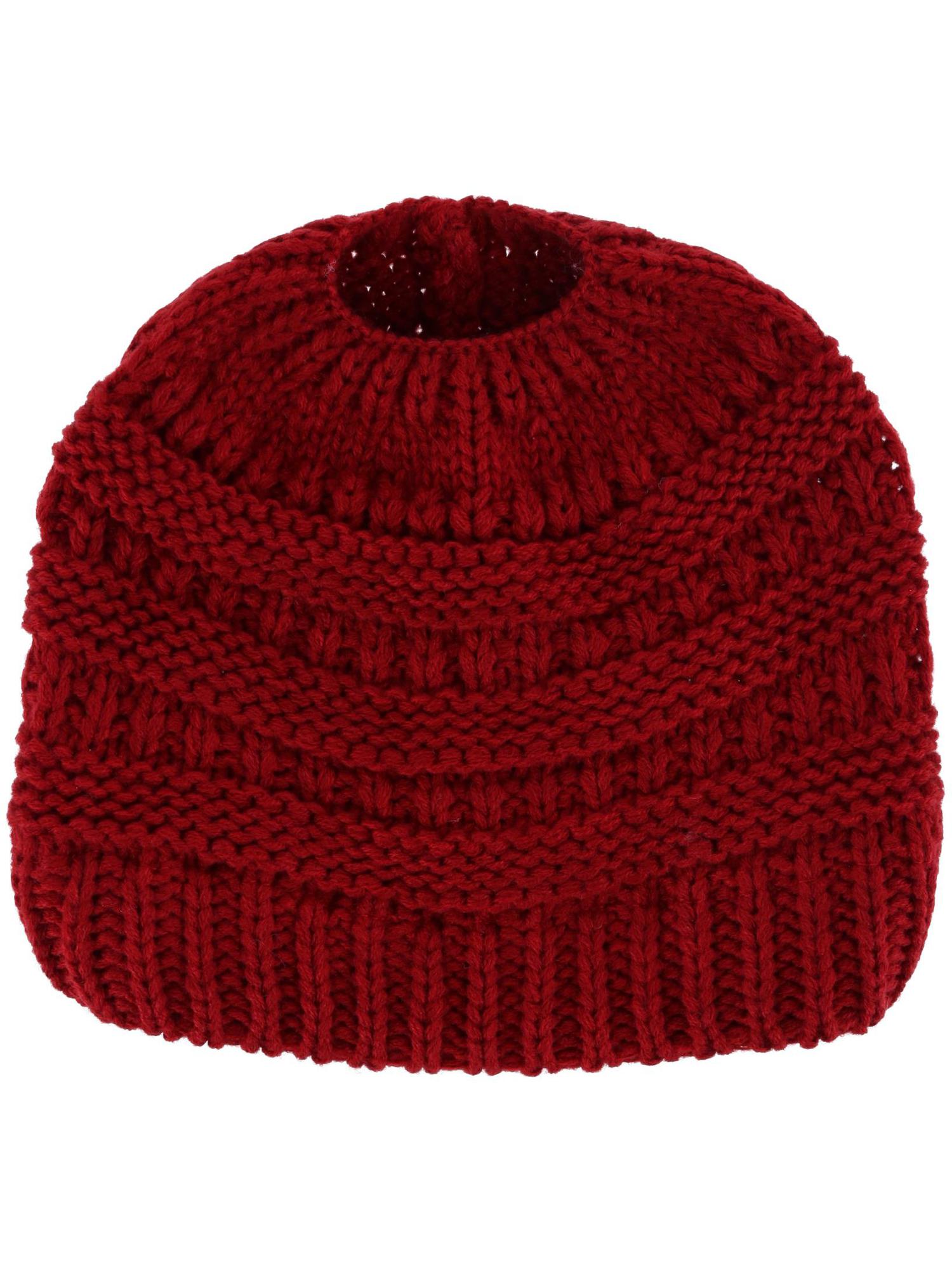 CTM®  Ponytail Winter Beanie Knit Hat (Women's)