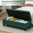 thumbnail image 4 of HOMCOM Linen Fabric Wood Feet Entry Bench, Contemporary Home Decor Dark Green, 4 of 10