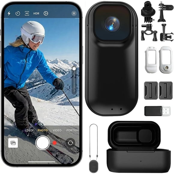 2026 Upgraded POV Pro Camera, Capture Pro 4k Waterproof Camera, 256GB New Ultra Wide Angle Wearable Body Adventure Action Cameras with Charging Case, for Outdoors Activities (Black,64G)