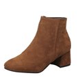thumbnail image 1 of Bottes à la Cheville pour Femmes, Talon Bloc Uni, Fermeture Éclair Courte, Chaussures Mode pour Toutes les Occasions, 1 of 4