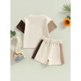 thumbnail image 4 of Fortune Infant Boys Summer Contrast Color Short Sleeve T-Shirts Elastic Waist Shorts 2Pcs Set, 4 of 6