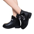 thumbnail image 3 of Kcodviy Children Shoes Thick Heel Riding Boots Size 1 Short Boots Warm Leather Rubber Boots Kids Girls Boots Baby Bow Cute Kids Mid Calf Boots Shoes Warm Boots, 3 of 8