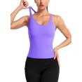 thumbnail image 4 of Charmo Women's Scoop Neck Ribbed Tank Tops Slim Straps Cropped Tops Built in Bra, 4 of 7