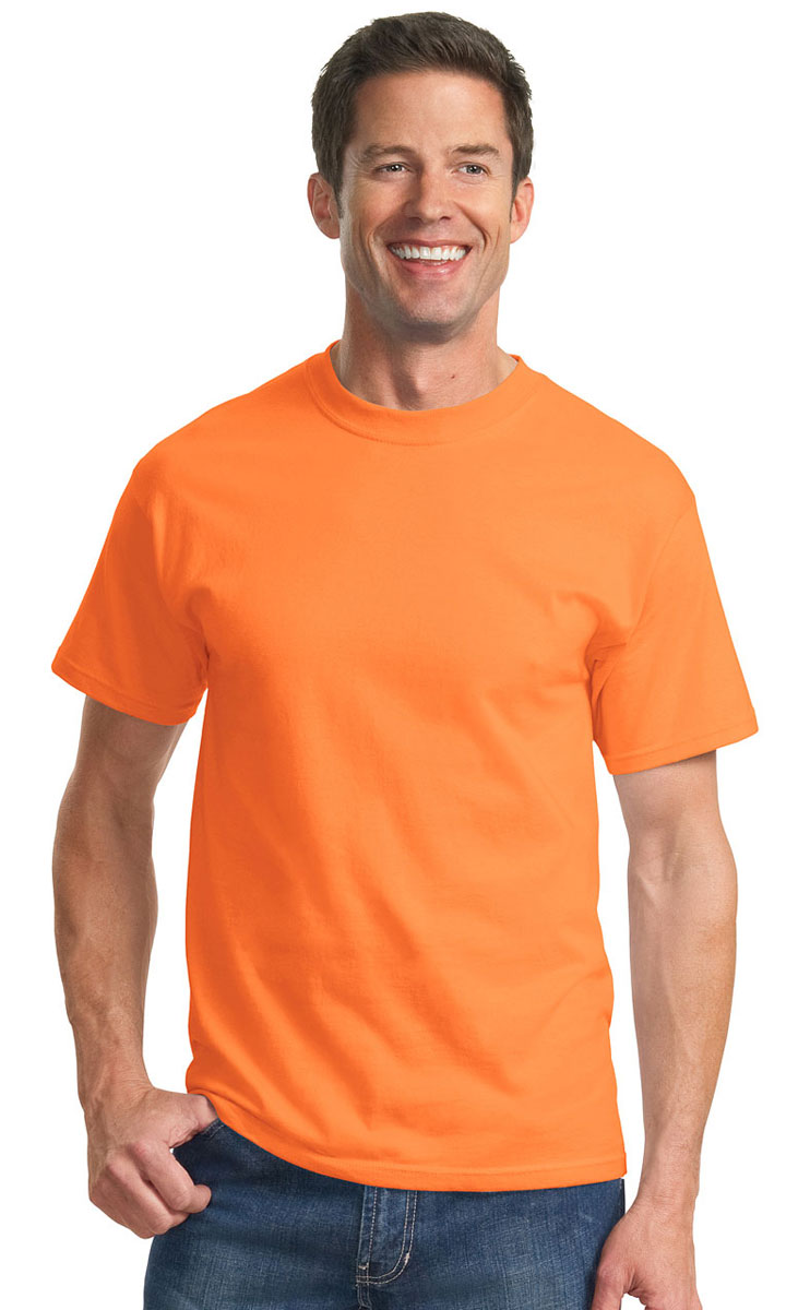 Port & Company Essential T-Shirt. Orange Sherbet. XL.