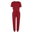 thumbnail image 4 of Yuyuzo Womens Workout Sets 2 Piece Short Sleeve Crew Neck T-Shirts Drawstring Jogger Pants with Pockets, 4 of 5