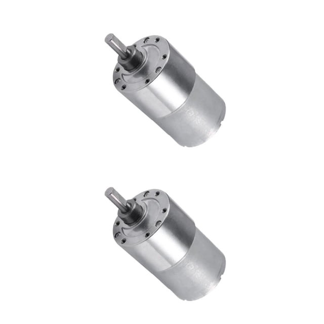 Youkk Powerful 37GB-3530 12V DC High Electric Gear Box Motor Replacement DIY Silver 12RPM 2Set