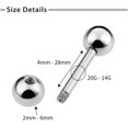 thumbnail image 3 of xianyou-Nipple Rings Tongue Rings Stainless Steel 14G 16G 18G Straight Barbells Piercing Jewelry, 3 of 4