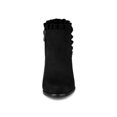 thumbnail image 2 of Unique Bargains Women's Ruffle Chunky Heel Ankle Boots, 2 of 8