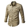 thumbnail image 1 of RXIRUCGD Chemises Cardigan à Boutons avec Col Rabattu Camouflage Mode Décontractée pour Hommes, Kaki, Taille : TG, 1 of 2