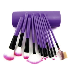 Filles 12Pcs Make Up Brosse de maquillage ; Set Fan Foundation Brosse Kit de maquillage Portable Cosmetics Tool