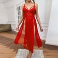 thumbnail image 5 of LSLJS Pyjama Aguichant en Dentelle à Décolleté Profond en Mesh pour Femmes, Jupe à Fente Latérale, Robe de Maison Longue, Ensemble de Pyjama pour Femmes, Robe de Pyjama pour Femmes, 5 of 5