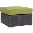 thumbnail image 1 of Modway Ottomane de Patio Carrée en Tissu et Rotin, Espresso/péridot, 1 of 3
