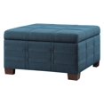 thumbnail image 4 of Detour Strap Square Storage Ottoman in Azure Blue Fabric, 4 of 7