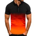 thumbnail image 1 of Innerwin Polo Shirt Lapel Neck Mens Tops Sport Zipper Basic T Shirts Yellow L, 1 of 2