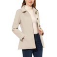 thumbnail image 4 of INSPIRE CHIC Manteau Long à Col Peter Pan pour Femme à Simple Boutonnage TG Beige, 4 of 7