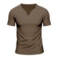 thumbnail image 4 of Styesk T-Shirts pour Homme Couleur Unie Mode Décontractée Exercice Col en V Ample Manches Courtes, 4 of 8