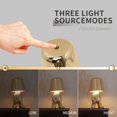 thumbnail image 2 of Bedside Touch Control Table Lamp  Golden Man Statue LED Table Lamp  USB Rechargeable  3-Speed Dimmer  Home Living Room Office Decorative Table Lamp.(2PCS), 2 of 7