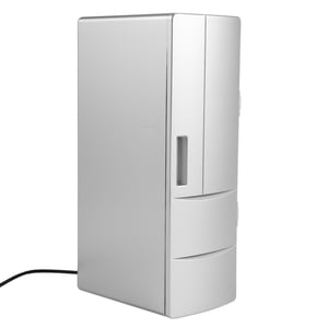 Réfrigérateur Mini Usb Réfrigérateur Congélateur Canettes Boire Refroidisseur de bière Warmer Travel Refrigerator Icebox Bureau de voiture Utilisation Portable,1x Mini USB Réfrigérateur 1x USB,argent