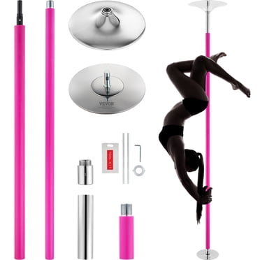 VEVOR Perche de Danse Professionnelle, Ensemble de Perche de Danse Statique Rotative, Perche Portable Amovible, Perche en Acier Inoxydable Robuste de 40 mm